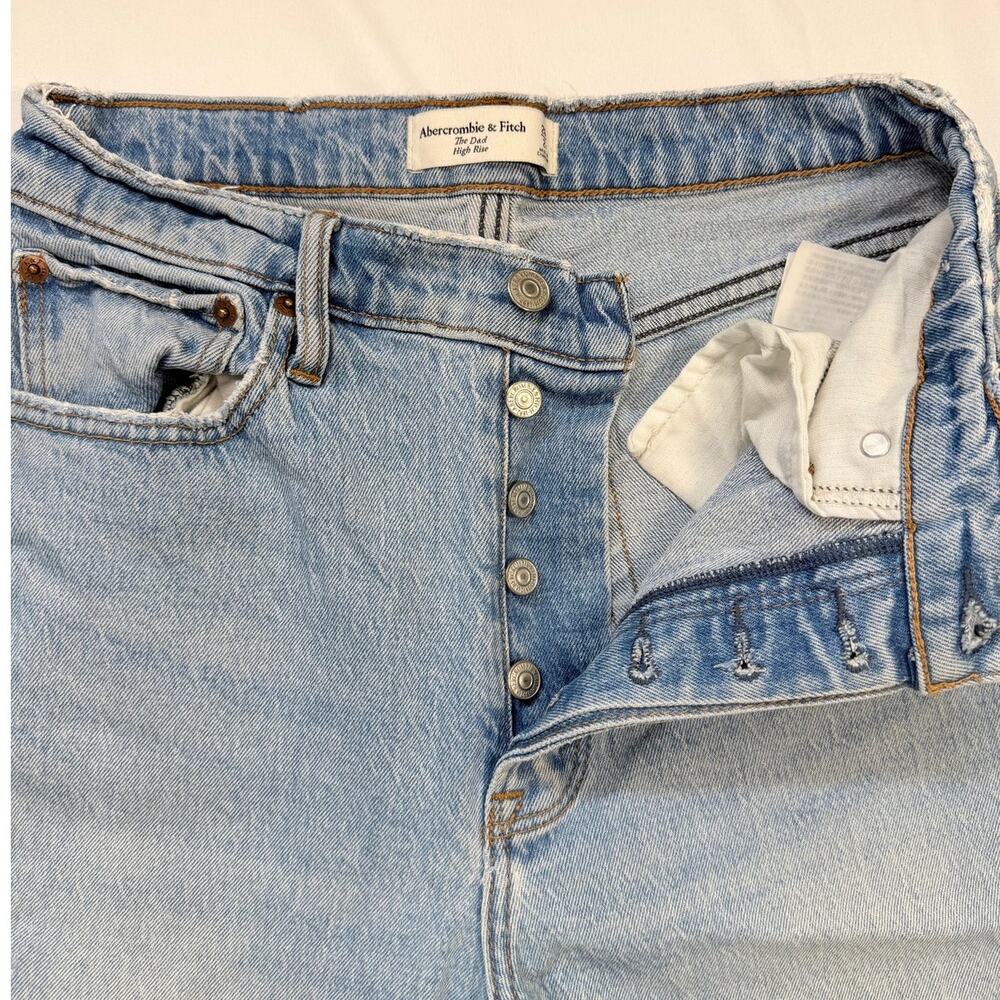 Abercrombie & Fitch The Dad High Rise Jeans Womens 26 Distressed Button Fly - Picture 6 of 13